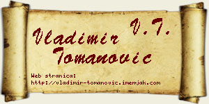Vladimir Tomanović vizit kartica